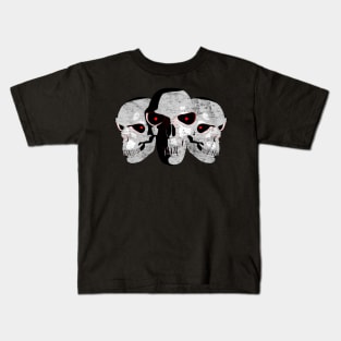 3 Demon Skulls Kids T-Shirt